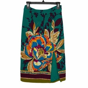 Anthro Maeve Botanical Floral Skirt Size M